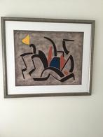 Zeefdruk op katoenzijde: Toon Kelder : Composition, Antiek en Kunst, Kunst | Litho's en Zeefdrukken, Ophalen