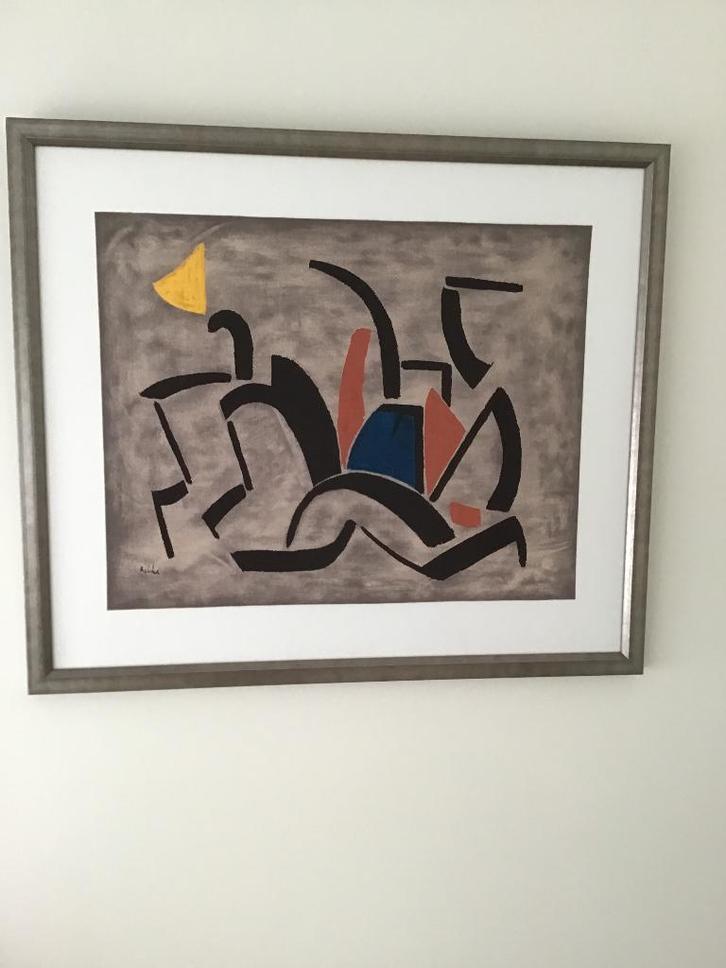 Zeefdruk op katoenzijde: Toon Kelder : Composition, Antiek en Kunst, Kunst | Litho's en Zeefdrukken, Ophalen