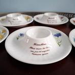 Libelle, 6 vintage eierdopjes met wilde bloemen, Ophalen of Verzenden