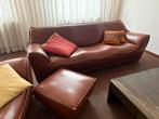 Leren bankstel, Huis en Inrichting, Banken | Bankstellen, Ophalen, Zo goed als nieuw, Leer, Vintage.