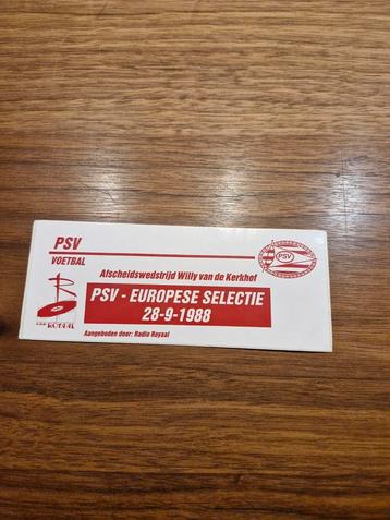 2649 Sticker  PSV Afscheidswedstrijd Willy v.d. Kerkhof 1988 beschikbaar voor biedingen