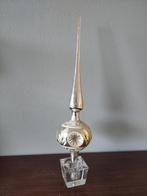 Vintage kerstboom piek, glas, zilver, deuk 34cm, Diversen, Kerst, Ophalen
