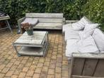Houten Loungeset met Tafel, Tuin en Terras, Tuinsets en Loungesets, Ophalen, 5 zitplaatsen, Gebruikt, Loungeset