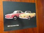 Volkswagen VW Karmann Ghia 1973 leaflet  zeldzaam, Verzenden, Zo goed als nieuw, Volkswagen