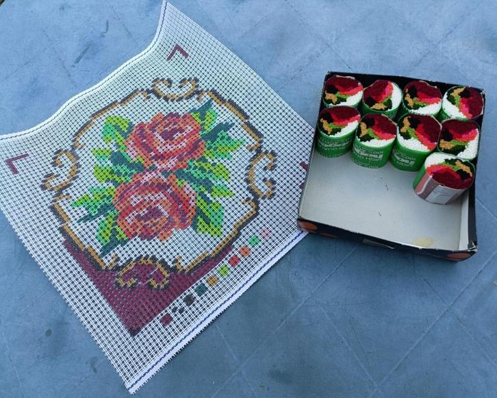 Vintage Zareska smyrna knoop pakket kussen NIEUW IN DOOS, Hobby en Vrije tijd, Borduren en Borduurmachines, Nieuw, Borduurpakket