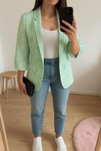 Mint groene blazer met bloemen patroon, Maat 42/44 (L), Nieuw, Ophalen of Verzenden, Jasje