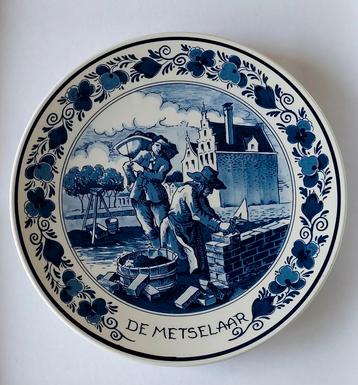 Delfts Blauw Wandbord - De Metselaar beschikbaar voor biedingen