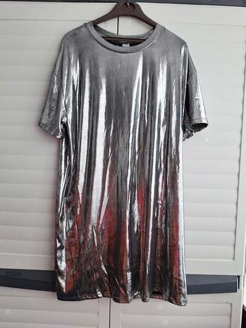 Gave bling shiny glans jurk 42 nieuw H&M zilver grijs  beschikbaar voor biedingen
