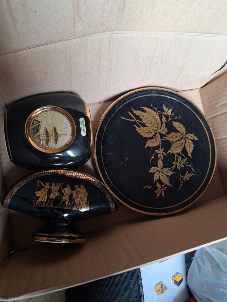 Goud Vergulde Decoratie Set - 3 Delig, Antiek en Kunst, Antiek | Servies los, Verzenden