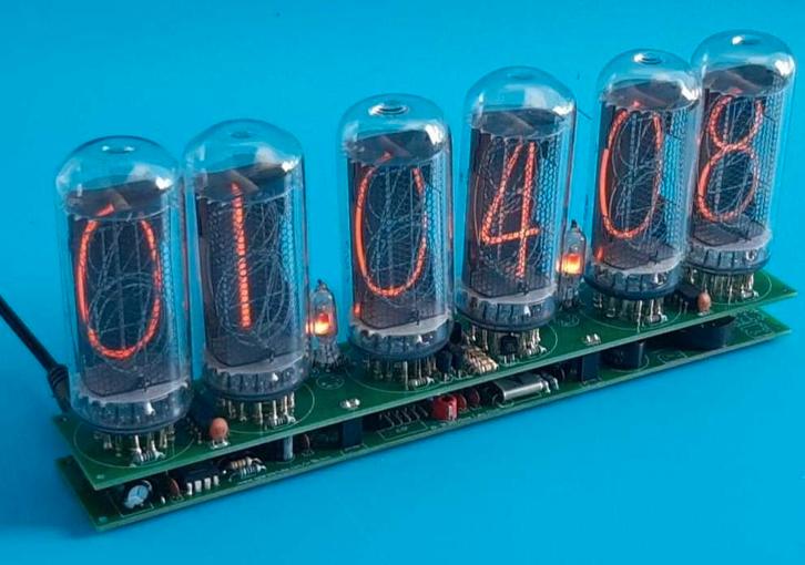 Zes digit IN-18 nixie klok, Huis en Inrichting, Woonaccessoires | Klokken, Gebruikt, Ophalen of Verzenden