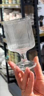 6 ribbel glazen op poot, Ophalen, Glas, Overige stijlen, Glas of Glazen