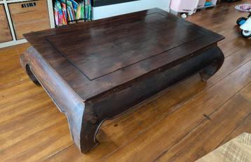 Grote massief houten tafel salontafel 130 x 80 cm eiken hout beschikbaar voor biedingen