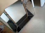 drieluik spiegel met planchet, vintage,h 37cm  b 27/43/53 cm, Ophalen, Minder dan 50 cm, Gebruikt, Minder dan 100 cm