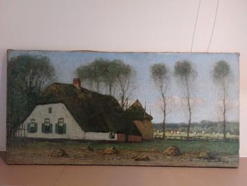 Prachtig schilderij Cornelis Kuypers | Boerderij & Koeien beschikbaar voor biedingen