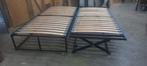 4 x bedframe met bedrok bedhoes antraciet, Huis en Inrichting, Slaapkamer | Bedden, Ophalen, 90 cm, Eenpersoons, Zo goed als nieuw