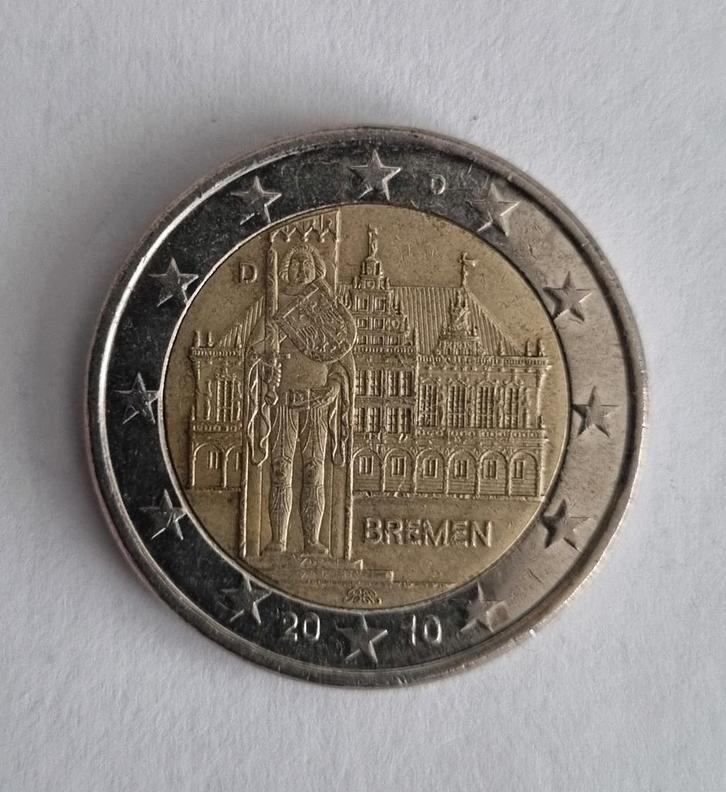 2 Euro Bremen 2010, letter D, Postzegels en Munten, Munten | Europa | Euromunten, Losse munt, 2 euro, Duitsland, Verzenden