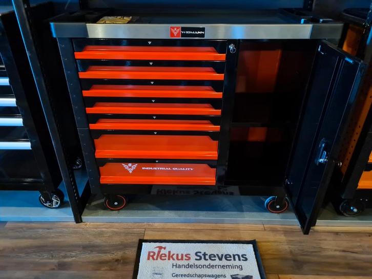 widmann xxl gereedschapwagen zeven laden gevuld, Doe-het-zelf en Verbouw, Gereedschapskisten, Nieuw, Gevuld, Ophalen of Verzenden
