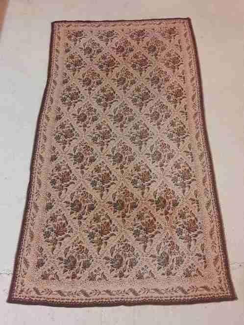 Grandfoulard woonkleed bloemen zalm paars 226/125