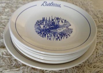 7 delige blauw/witte barbecue set borden van Brasim Belgium  beschikbaar voor biedingen