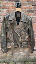 Vintage Motorjack antiek look, Motoren, Ophalen of Verzenden, Tweedehands, Dames, Jas | leer