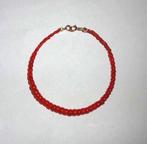 Armband Bloedkoraal Verguld slotje, Sieraden, Tassen en Uiterlijk, Armbanden, Verzenden, Nieuw, Rood, Overige materialen