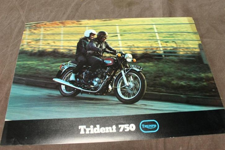 Triumph Trident 750 verkoop folder brochure, Motoren, Handleidingen en Instructieboekjes, Triumph, Ophalen of Verzenden