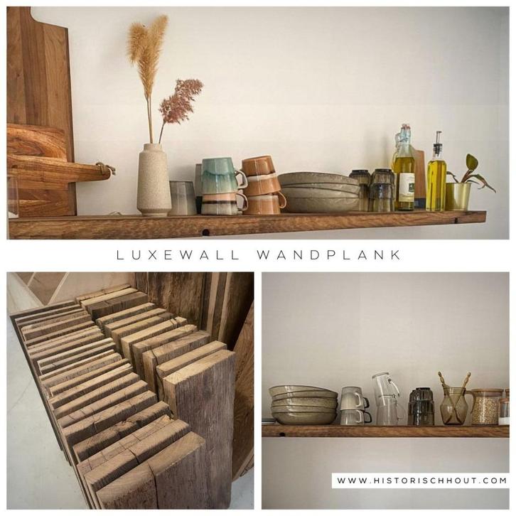 Luxewall | Wandplank | Oud eiken wandplank | Bestel online!, Tuin en Terras, Palen, Balken en Planken, Nieuw, Planken, 250 cm of meer