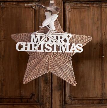 Rustic rattan complete star kersthanger  beschikbaar voor biedingen