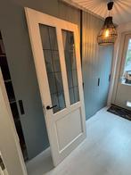 Witte tussendeur met glas en beslag, Ophalen, Gebruikt, 80 tot 100 cm, 215 cm of meer