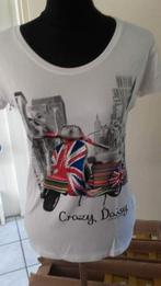 Scooter crazy daisy dames t-shirt te koop maat m, Wit, Nieuw, Ophalen of Verzenden, Korte mouw