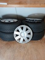 Winterbanden met doppen 215/55 R16, Auto-onderdelen, Banden en Velgen, 16 inch, Banden en Velgen, Winterbanden, Ophalen