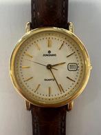 Vintage Junghans quartz horloge – goudkleurig – leren band, Overige merken, Overige materialen, Leer, Polshorloge