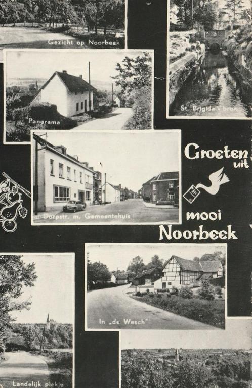 NOORBEEK Panorama Dorpsstraat Wesch Bron Groeten, Verzamelen, Ansichtkaarten | Nederland, Gelopen, Limburg, 1960 tot 1980, Verzenden