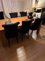 Zwarte Stoffen Stoelen - Set van 6, Huis en Inrichting, Stoelen, Ophalen, Gebruikt, Zwart, Stof