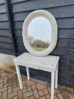 kaptafel sidetable rotan tafeltje spiegel rieten tafeltje, Ophalen, 50 tot 100 cm, Zo goed als nieuw, Minder dan 100 cm