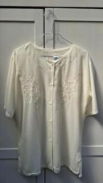 Vintage blouse, maat 44/XXL - wit - doorzichtig - 90's, ., Wit, Maat 42/44 (L), Ophalen of Verzenden