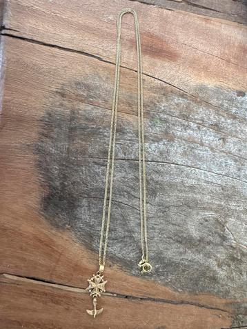 14K Gouden Ketting Hugenotenkruis beschikbaar voor biedingen