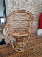 Vintage Rotan Poppenstoel - Miniatuur Peacock Stoel, Antiek en Kunst, Antiek | Meubels | Stoelen en Banken, Ophalen of Verzenden