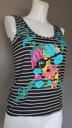 Save the Queen top - NIEUW! - bloemen/pailletten - S/M/L, Maat 38/40 (M), Zwart, Nieuw, Zonder mouw