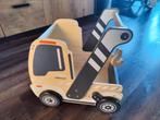 Houten loopwagen loopauto takelwagen met rem, Ophalen, Zo goed als nieuw, Loopvoertuig
