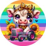 L1238 icing frosting tractor koe 18cm eetbare taart print, Hobby en Vrije tijd, Taarten en Cupcakes maken, Ophalen of Verzenden