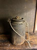 Oude geleefde Nepalese houten pot deksel,sober,landelijk, Ophalen of Verzenden, X, X, X