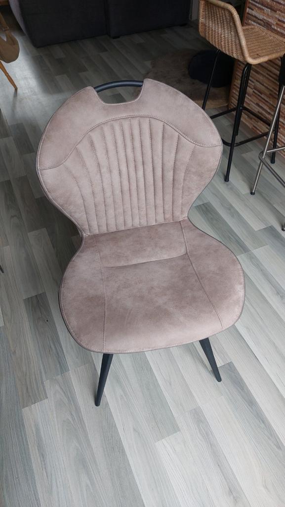 Grijze eetkamerstoel (MX Sofa, microleder), Huis en Inrichting, Stoelen, Zo goed als nieuw, Eén, Stof, Grijs, Ophalen