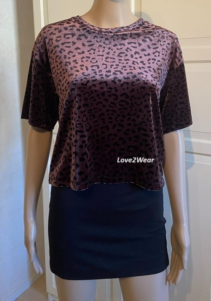 Crop top met panterprint H&M, Kleding | Dames, Tops, Nieuw, Maat 34 (XS) of kleiner, Korte mouw, Ophalen of Verzenden