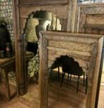 Grote landelijke Ibiza stijl houten spiegels Nepalese, Ophalen, Rechthoekig