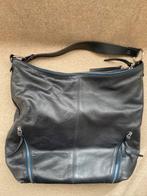 Erkon donkerblauwe leren buideltas., Overige merken, Blauw, Ophalen of Verzenden, Zo goed als nieuw