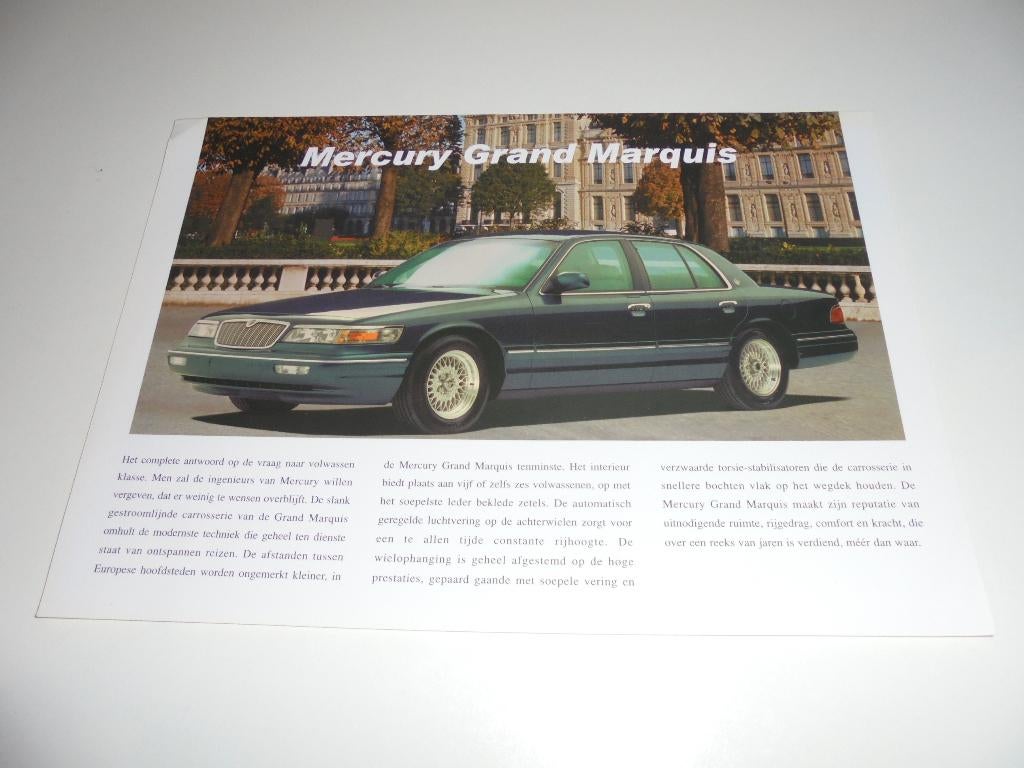 leaflet Mercury Grand Marquis, Verzenden, Zo goed als nieuw, Overige merken