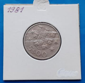 Portugal 5 Escudos - 1981    beschikbaar voor biedingen