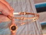 Nieuwe goudkleurige armband met bijpassend horloge, Ophalen of Verzenden, Nieuw, Goud, Overige materialen