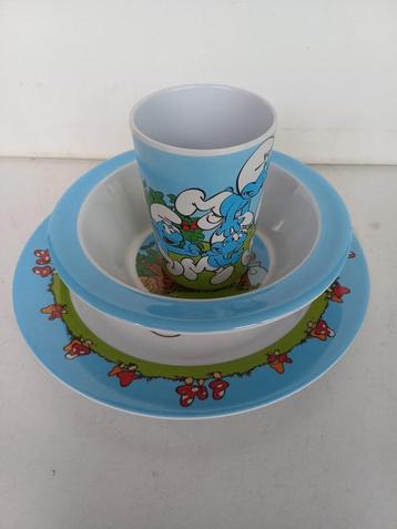 De smurfen ontbijtsetje melamine rood uit 2013 nieuw beschikbaar voor biedingen